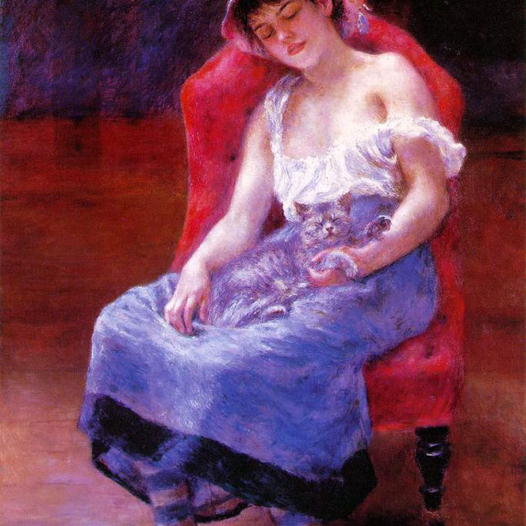 La jeune fille au chat - Renoir
